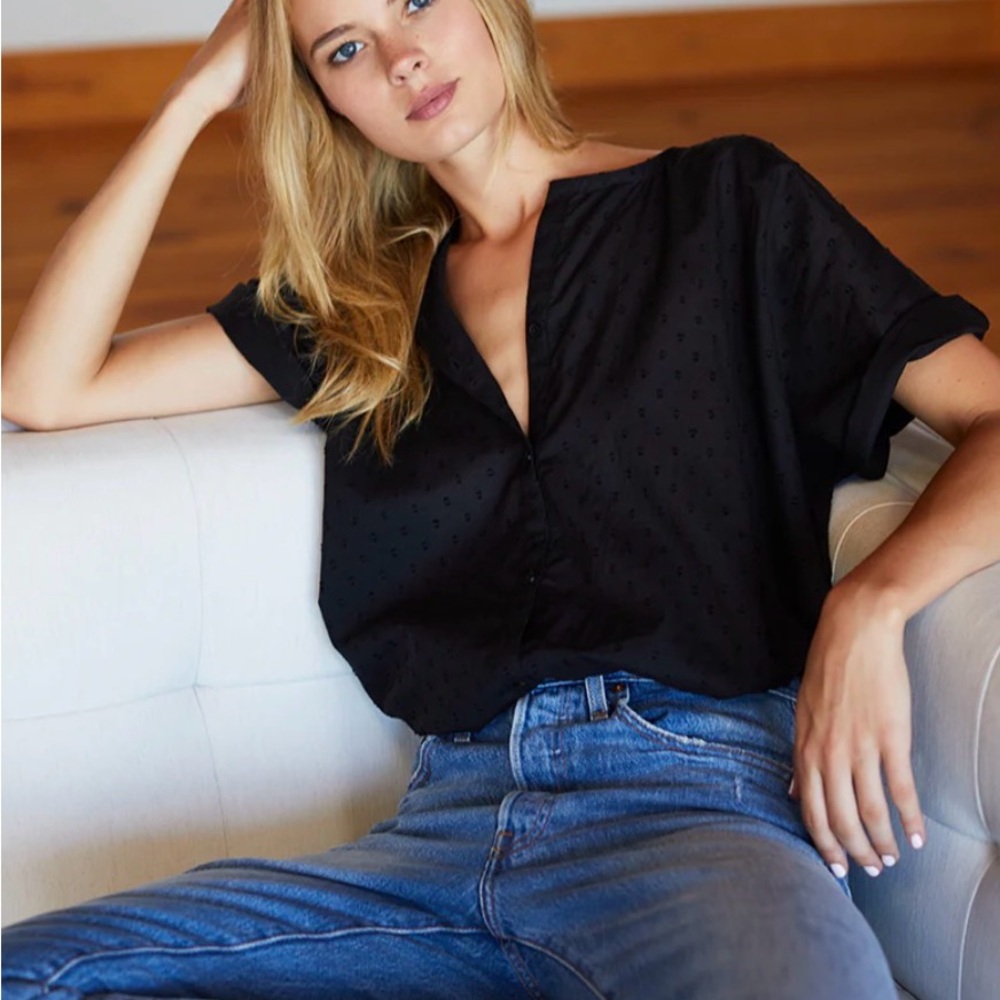 Emerson Fry Black Button-Down Dot-Texture Shirt